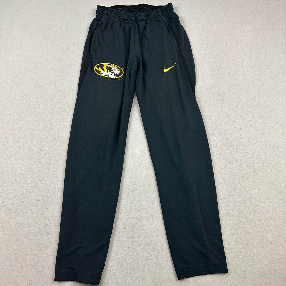 Missouri Tigers Pants Men Small Black Solid Nike Dri Fit Sweatpants NCAA M *